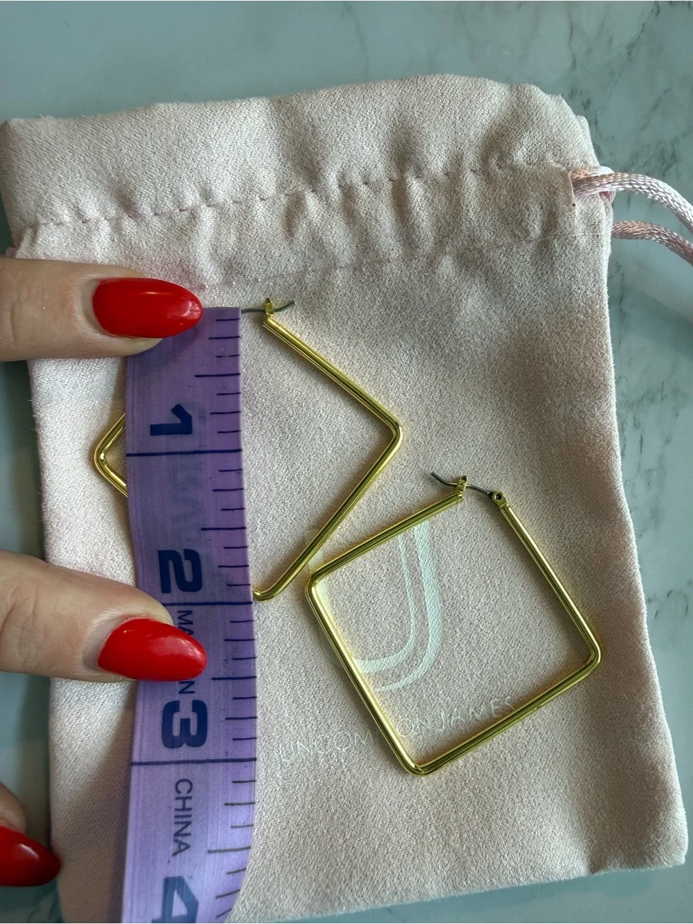 Uncommon James Gold Square Hoop Earrings Medium